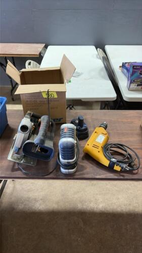 Drill, cordless saw with battery , cordless compressor