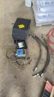 2- electric fencers, 3- hydraulic hose, 1- container