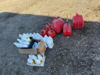Assorted cleaner & 6 jerry cans