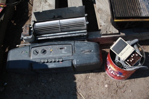 Radio parts, Fireplace fan, cord, Radio