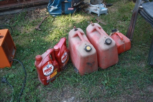 3 - Gas cans, approx. 7 litres of ATF fluid