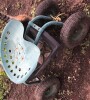 4 wheel garden cart seat w/ swivel & adjustable seat