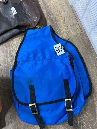 Blue nylon saddle bag