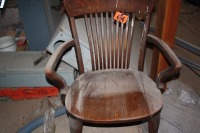 Oak arm chair & Meakin basin & jug