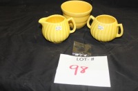 us pottery cream, sugar, bowl