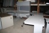 3 piece height adjustable corner desk w/ hutch 90" x 90" x 27"