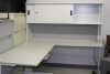 3 piece desk w/ keyboard tray & 72" hutch (72" desk & 60" desk)