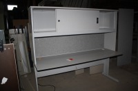 Metal desk w/ lighted hutch 72" x 24" x 29" high