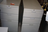 2 - 3 drawer pedastle file cabinets 15" wide x 22" deep x 27" high