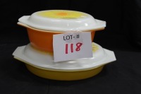 Pyrex casserole (orange sun)