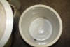 "G" water filtration crock w/tap and lid (small chip on lid) - 2