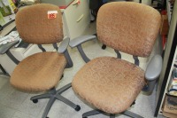 2 - adjustable office chairs (brown floral) Bid is per chair - must take 2 chairs