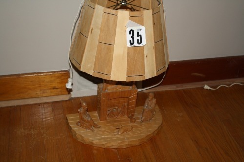 Wooden table lamp