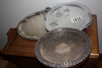 4 - silver serving trays