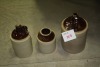 3 - pottery jugs (1 cracked) - 3