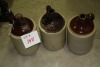 3 - pottery jugs (1 cracked) - 4