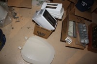 Ice cube trays, 2 toasters, New toilet seat