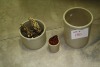 unmarked 1 gal. & 1/2 gal crocks, small jug - 2