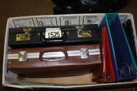 2 brief cases, misc. Binders