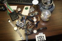 Quantity of pins & watches (one marked Rolex)