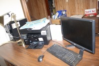 Acer computer, monitor, HP printer/scanner, speakers