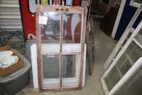 4 pane window frame w/glass 25"w x 46"h