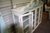 large 4 door cabinet w/glass sides 68"w x 54"h