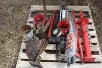 PALLET OF MANUAL TIRE CHANGER, FLOOR JACK, JACK ALL, MACHINERY JACK