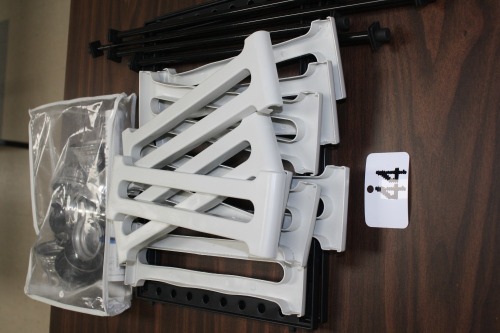 T44 - Under sink shelving unit, shower tension rod parts