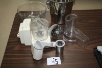 T45 - Ice bucket, Cheese grater, Small food processor, Glass bowl