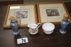 T74 - Pictures, Cream & Sugar set, misc. ornaments
