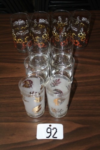 T92 - 4 Coke glasses, misc. glassware