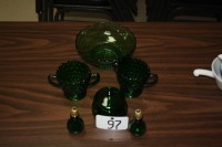 T97 - Depression glass - Cream & Sugar set, bowl, misc. ornaments