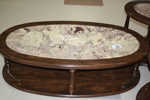 T127-Marble Coffee table & 2 end tables