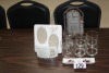T129-"Anniversary" clock, picture frame & glassware