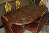T141-kitchen table with 2 leaves & 6 chairs