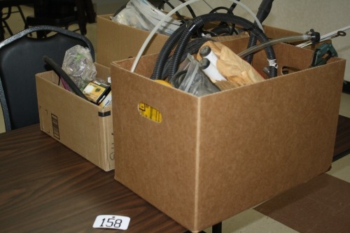 T158-booster cables, grease gun, belts, misc shop supplies