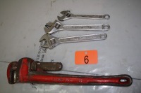 8" & 2 - 10" CRESCENTS & 18" PIPE WRENCH