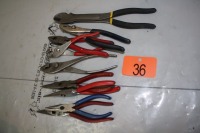 4 SETS PLIERS, 4 NEEDLENOSE PLIERS, SIDECUTTERS