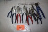 4 SETS PLIERS, 7 NEEDLENOSE PLIERS, SIDECUTTERS