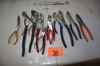 7 SETS PLIERS, CHANNEL LOCKS, NEEDLENOSE PLIERS