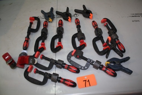 9 - PLASTIC C- CLAMPS, 7 - SPRING CLAMPS