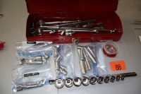 MASTERCRAFT 1/2" DRIVE RATCHET, SWING BAR, EXTENSIONS , 3/8" & 1/4" DRIVE RATCHETS, ASSORTED 1/2" & 3/8" DRIVE SOCKETS