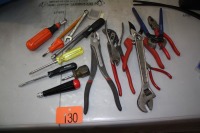 ASSORTMENT OF SIDE CUTTERS & MISC, TOOLS