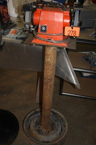 BENCH GRINDER ON HEAVY DUTY STAND