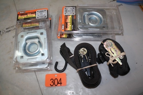 4 - ROPE RINGS, 2 - TIE DOWN STRAPS