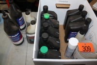 AXLE LUBE, POWER STEERING FLUID, TRANS. FLUID. (MOST ARE FULL)