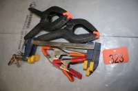 3 - 1" SCREW CLAMPS, 2 - SPRING CLAMPS