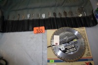 9" SAW BLADES (5 NEW, 1 USED), WOOD BIT SET