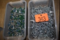 ASSORTMENT OF TIN ROOFING NAILS 1 1/2"